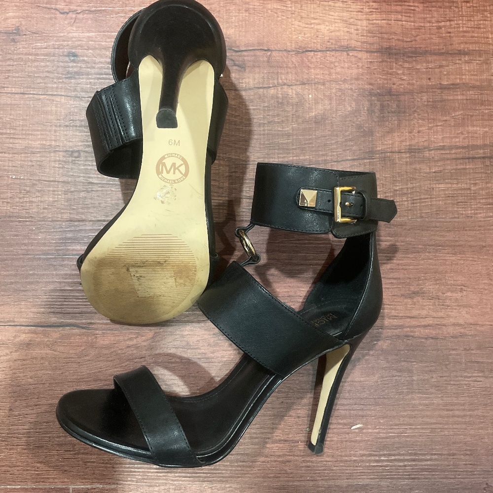 1 WEEK FINAL LAST CHANCE MICHAEL KORS Black Ankle Cuff High Heels